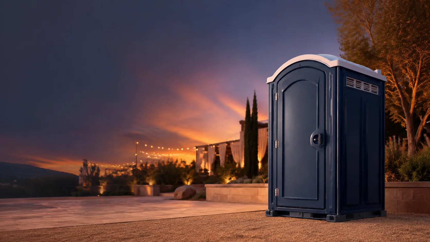Portable restroom shown for rental planning in Streamwood, IL